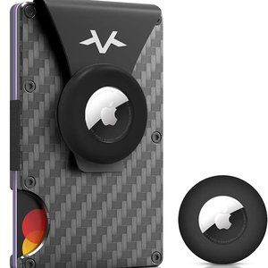 Carbon Fiber Wallet with Airtag Holder Case ,Slim Minimalist Wallet for Men